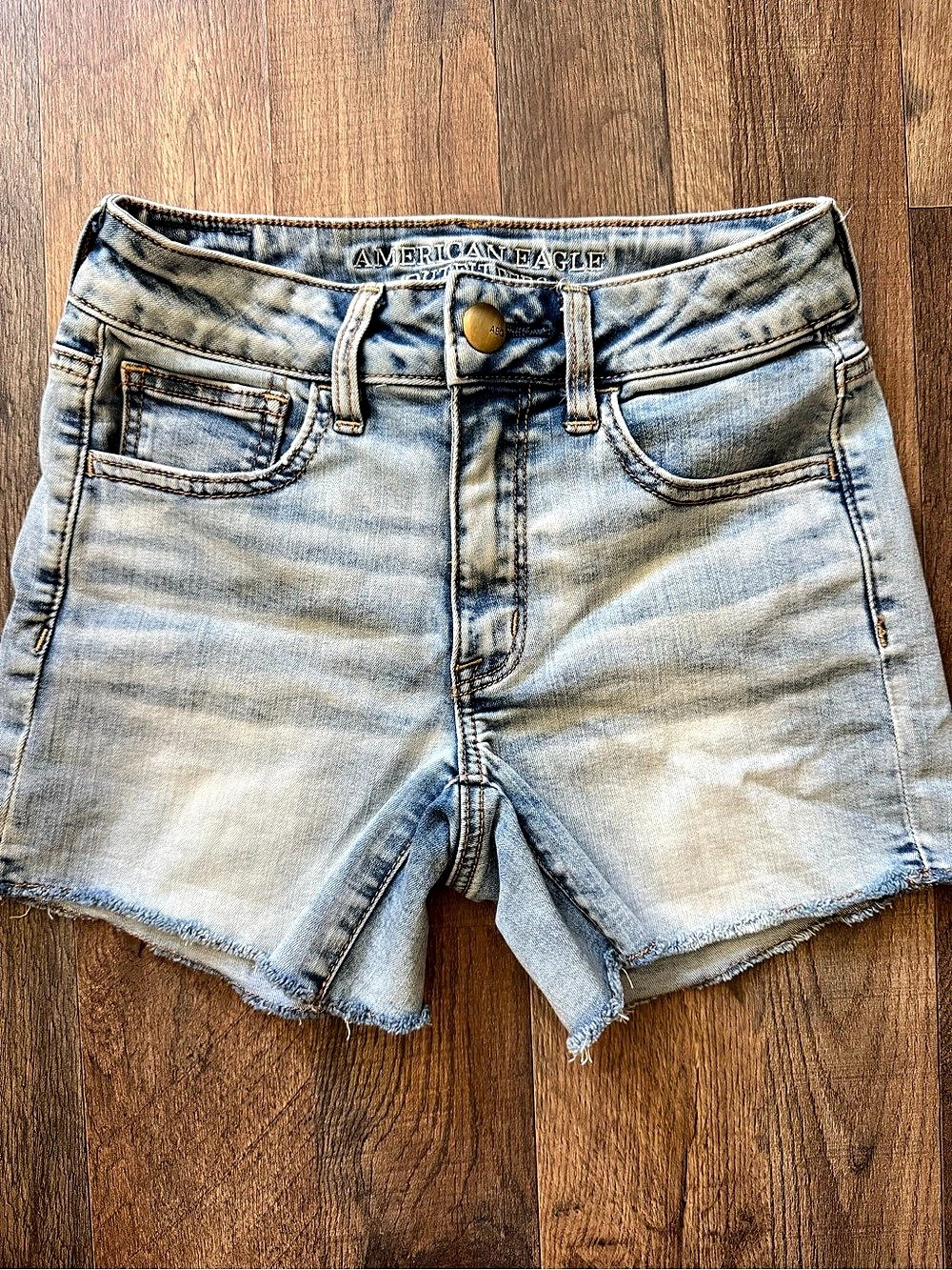 American Eagle Outfitters Hi-Rise Shortie Denim Shorts Girls Size 2
